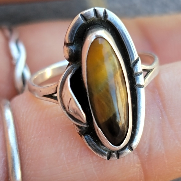 Artisan 925 sterling silver tiger's eye handcrafted ring size 6.5 - Picture 12 of 17